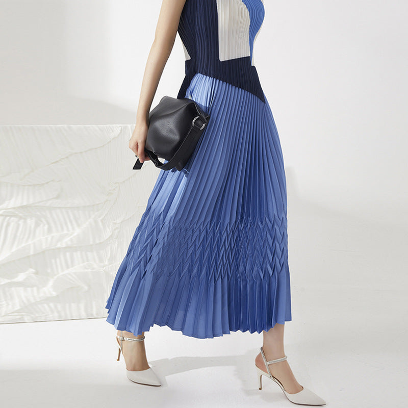 2025 Factory direct sales high-end high-quality skirt women's long spring and summer new high-waisted loose and thin a-word pleated skirt