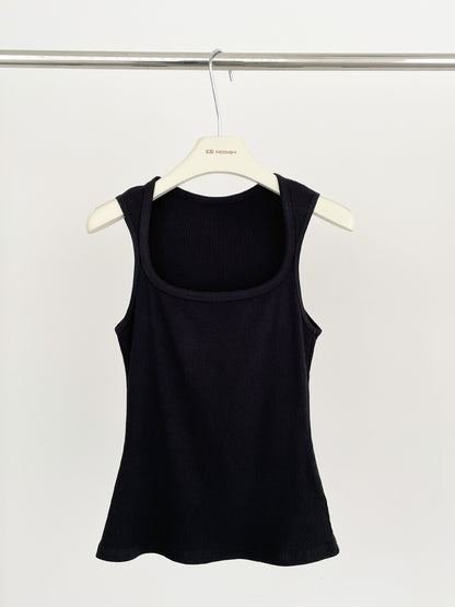 2025 ES MODISH spring new product designer self-kept model with square collar waist and thin temperament vest for girls