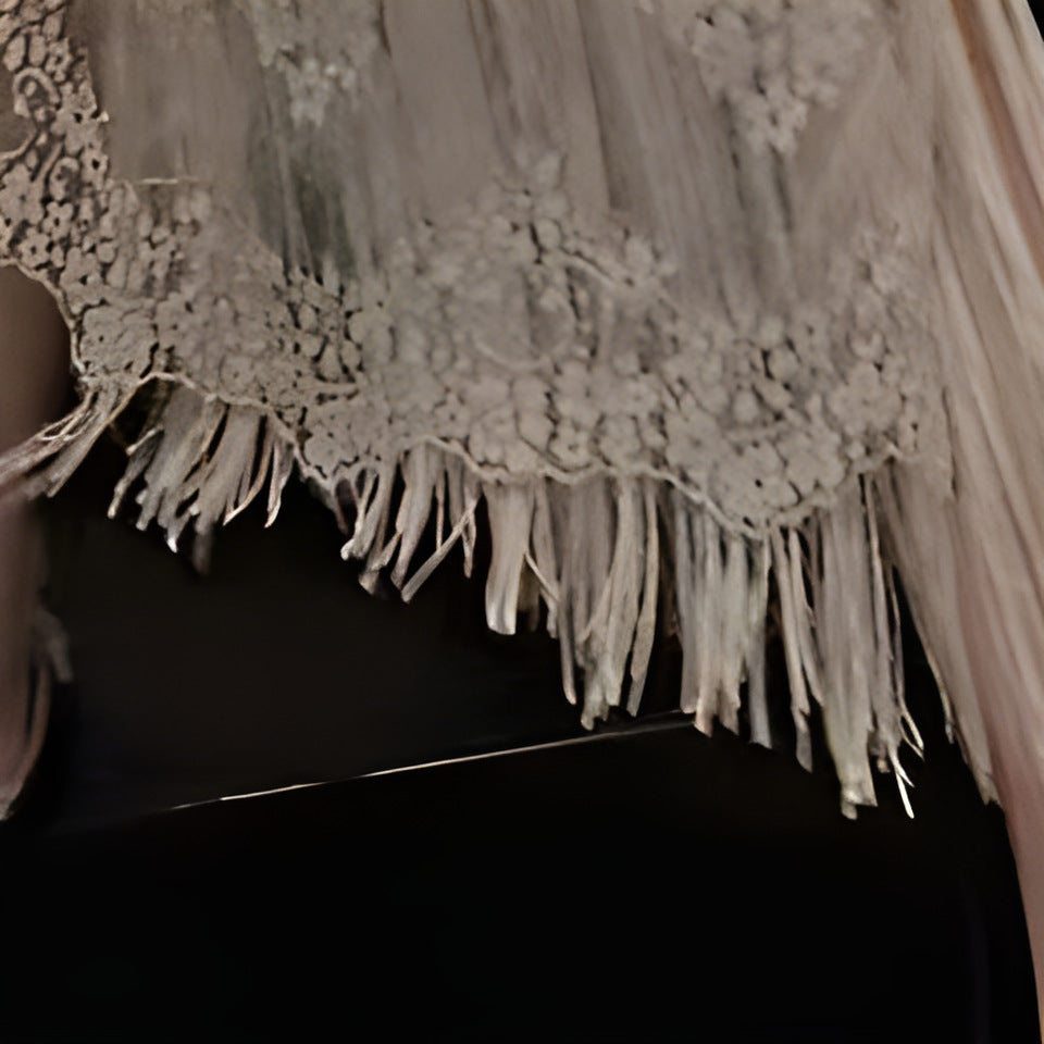 2025 summer new designer niche high waist lace fringed skirt women