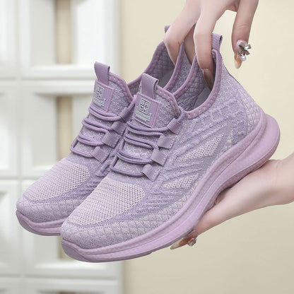 xakxx Sneaker Women's  Spring and Summer New Women's Flying Woven Soft Bottom Light Running Shoes Breathable Non-Slip Comfortable Pumps Women's