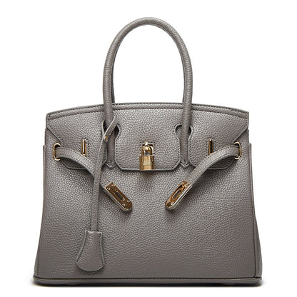 2025 Popularan beautiful women's bag fashion classic lychee pattern women's bag new portable platinum bag portable shoulder bag oblique span bag