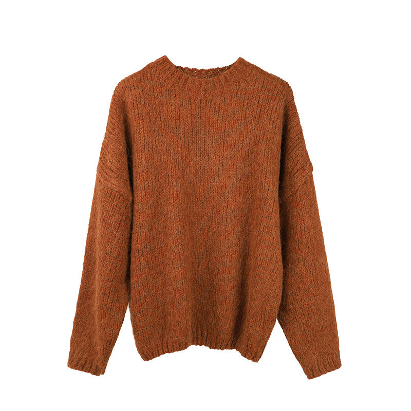 2025  wool crew neck pullover women's popular thirteen lines winter Korean version knitted wool sweater M9255