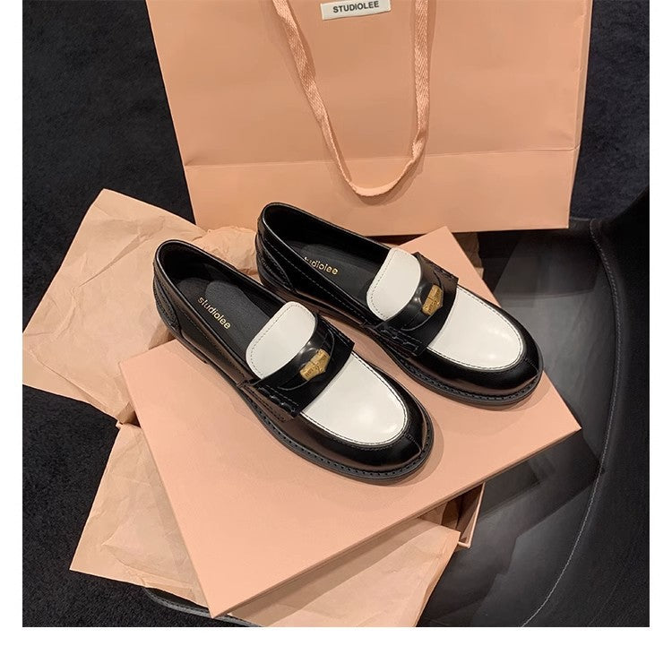 2025 Cowhide version~ Xingshengda shoes miu's small gold coins, genuine leather suede one-pedal loafers, women's small leather shoes autumn