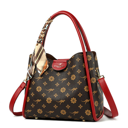 Bag New popular Popular Handbag Silk Scarf Printed Mom Bag Fashion Trend Commuter Shoulder Bag Ladies