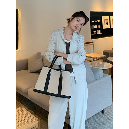 2025  Modal hooded sweater + casual sweatpants women's 2025 spring Korean version sports two-piece set T027