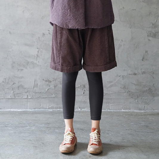 casual literary and artistic corduroy trendy versatile and thin straight trousers old short boots autumn and winter K19314