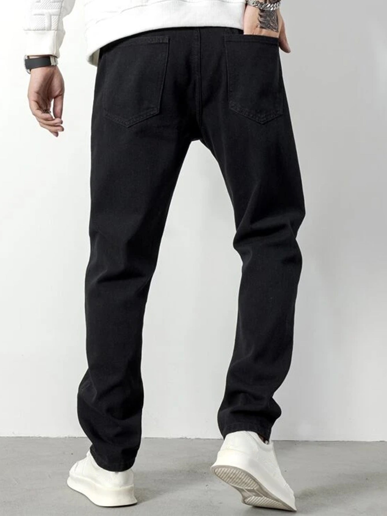 2025 2025 Express New Denim Men's Pants Cross-border Hot Trade Straight Trend Black Slim Jeans Men