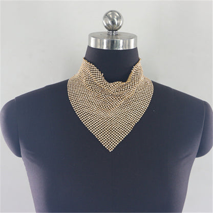 2025 MW2834  vest fashion rhinestone inlaid diamond cloth hollow metal chain scarf scarf, vest body chain