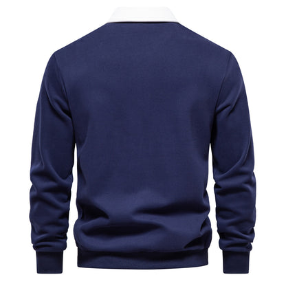 XAKXX 2025 popular New Autumn Long Sleeve Polo Neck Sweater Trend Popularan Size Hot Trade Men's Sweater High-quality Casual Versatile Men