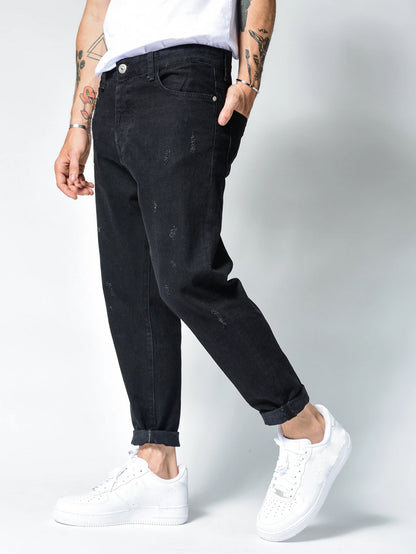 2025 2025 Express New Denim Men's Pants Cross-border Hot Trade Straight Trend Black Slim Jeans Men