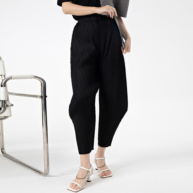2025 Harlan pants women's loose fashion high-end design sense niche spring and summer women's new casual pleated pants children