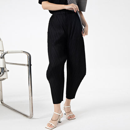 2025 Harlan pants women's loose fashion high-end design sense niche spring and summer women's new casual pleated pants children
