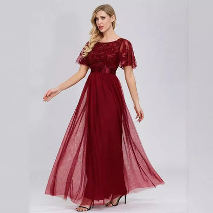 2025 sequined dress popular autumn new Popularan, 2025n and Korean version catwalk banquet evening dress factory supply