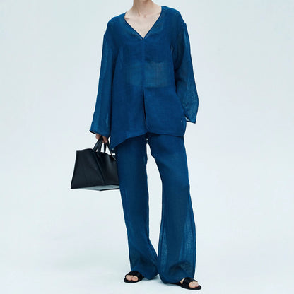 2025 spring/summer suit, ramie top and pants