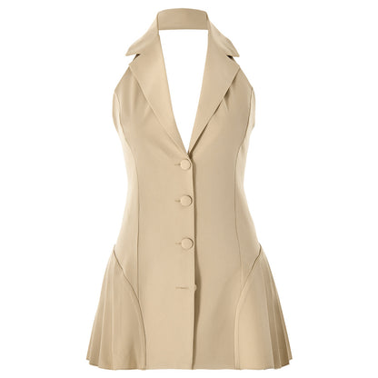 2025 Popular trade New hot-selling new products, sexy and fashionable slim-fitting V-neck neck dress backless sleeveless hip-wrapped skirt
