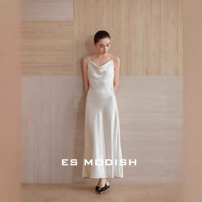 2025 ES MODISH Spring New Product Muse Preferred Suspender Skirt  Texture High Waist Inner Suspender Dress