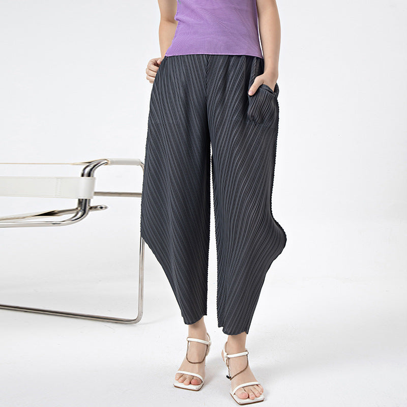 2025 Harlan pants women's loose fashion high-end design sense niche spring and summer women's new casual pleated pants children