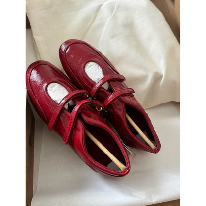 2025 Soft leather version~ New flat-bottomed retro Mary Jane shoes women's double belt Velcro casual single shoes round head ballet shoes