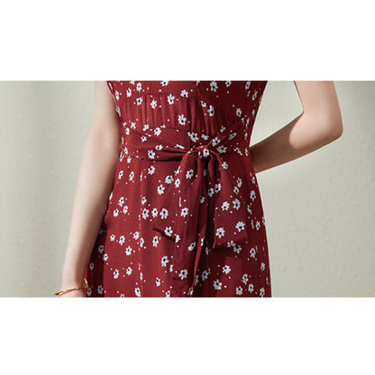2025 Floral silk jumpsuit women's  summer short-sleeved V-neck high-waisted mulberry silk wide-leg pants women's fashion dress