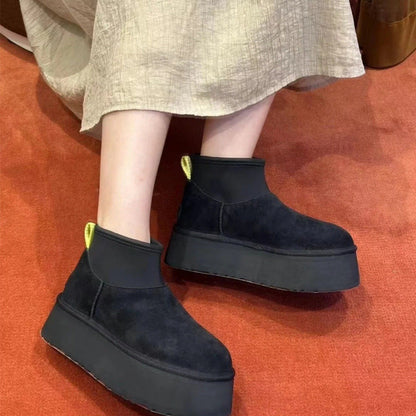 2025 popular new boots women's winter thick-soled heightening snow boots piled thickened cotton shoes short boots