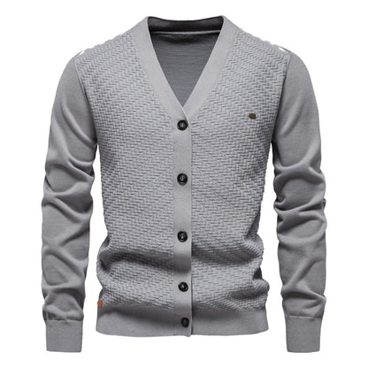 XAKXX 2025 popular autumn and winter new men's V-neck knitted sweater jacket Popularan size New cardigan slim trend men's sweater jacket