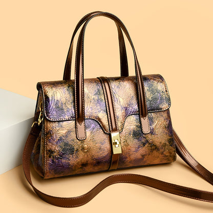 bag popular new printed handbag Boston pillow bag large capacity messenger bag retro shoulder bag