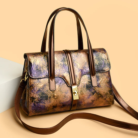 bag popular new printed handbag Boston pillow bag large capacity messenger bag retro shoulder bag