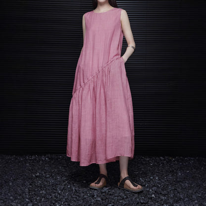 2025 Pink dress women's  summer new high-end exquisite super good-looking temperament design sense is thin