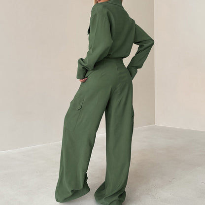 XAKXX 20252025n tooling Fengshan long-sleeved trousers jumpsuit popular 2025 autumn and winter fashion new New wholesale women's clothing