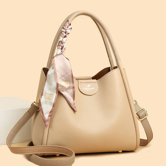 Bag Women's popular Autumn New High-end Trend Silk Scarf Handbag Korean Commuter Versatile Popular Bucket Bag