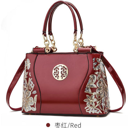 Bag Autumn Women's popular New Embroidery Handbag New Chinese Fashion High-end Shoulder Bag Temperament Mom Bag