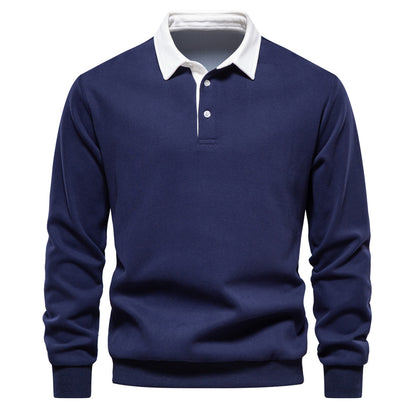 XAKXX 2025 popular New Autumn Long Sleeve Polo Neck Sweater Trend Popularan Size Hot Trade Men's Sweater High-quality Casual Versatile Men