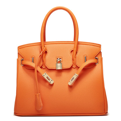 2025 Popularan beautiful women's bag fashion classic lychee pattern women's bag new portable platinum bag portable shoulder bag oblique span bag