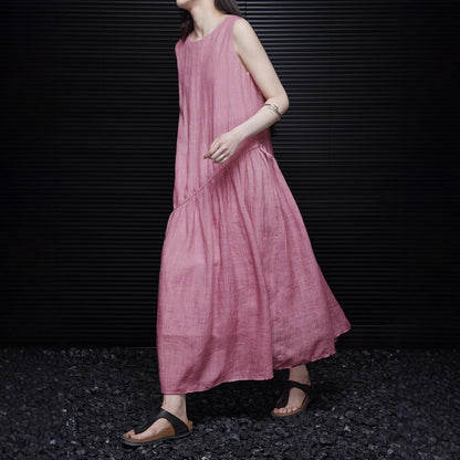 2025 Pink dress women's  summer new high-end exquisite super good-looking temperament design sense is thin