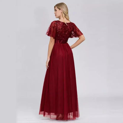 2025 sequined dress popular autumn new Popularan, 2025n and Korean version catwalk banquet evening dress factory supply