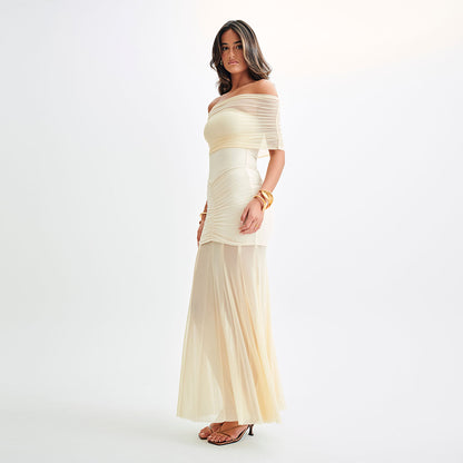 2025 style INS New new dress, tube top splicing backless slim dress, sexy fashion dress