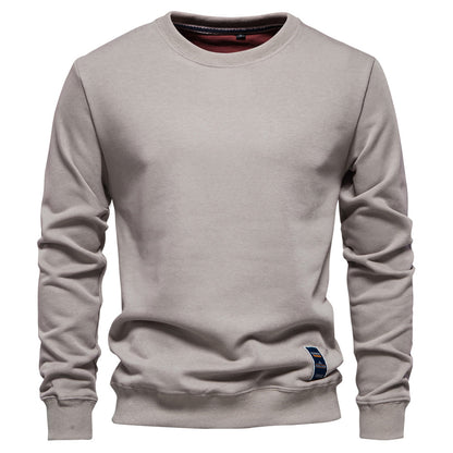 XAKXX 2025 popular autumn new Popularan size casual sweater Popular trade men's loose solid color round neck pullover trendy men's pullover