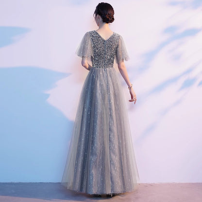 2025 Big choir performance dress women's long dress college students poetry reading thin banquet evening dress singing red song dress