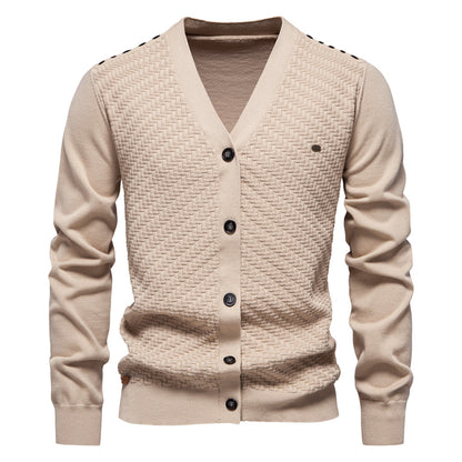 XAKXX 2025 popular autumn and winter new men's V-neck knitted sweater jacket Popularan size New cardigan slim trend men's sweater jacket