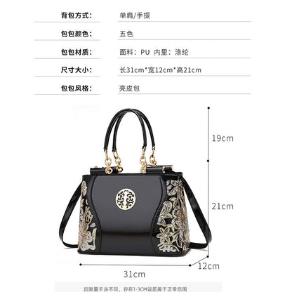 Bag Autumn Women's popular New Embroidery Handbag New Chinese Fashion High-end Shoulder Bag Temperament Mom Bag