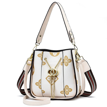 Bag women  new fashion high texture large capacity portable bucket bag versatile Internet celebrity shoulder messenger bag tide