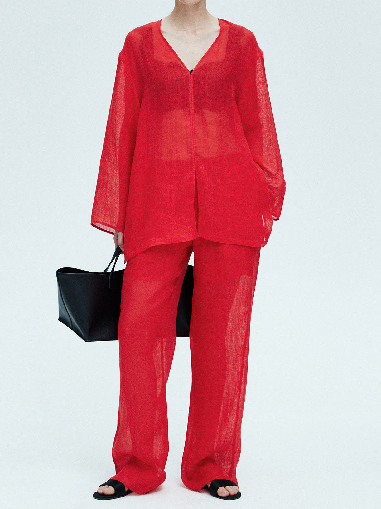 2025 spring/summer suit, ramie top and pants