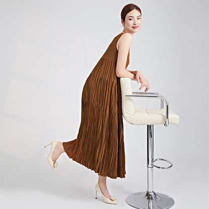 2025 handmade pleated skirt summer women's suspender vest skirt high-end long dress Popular trade women's  dress