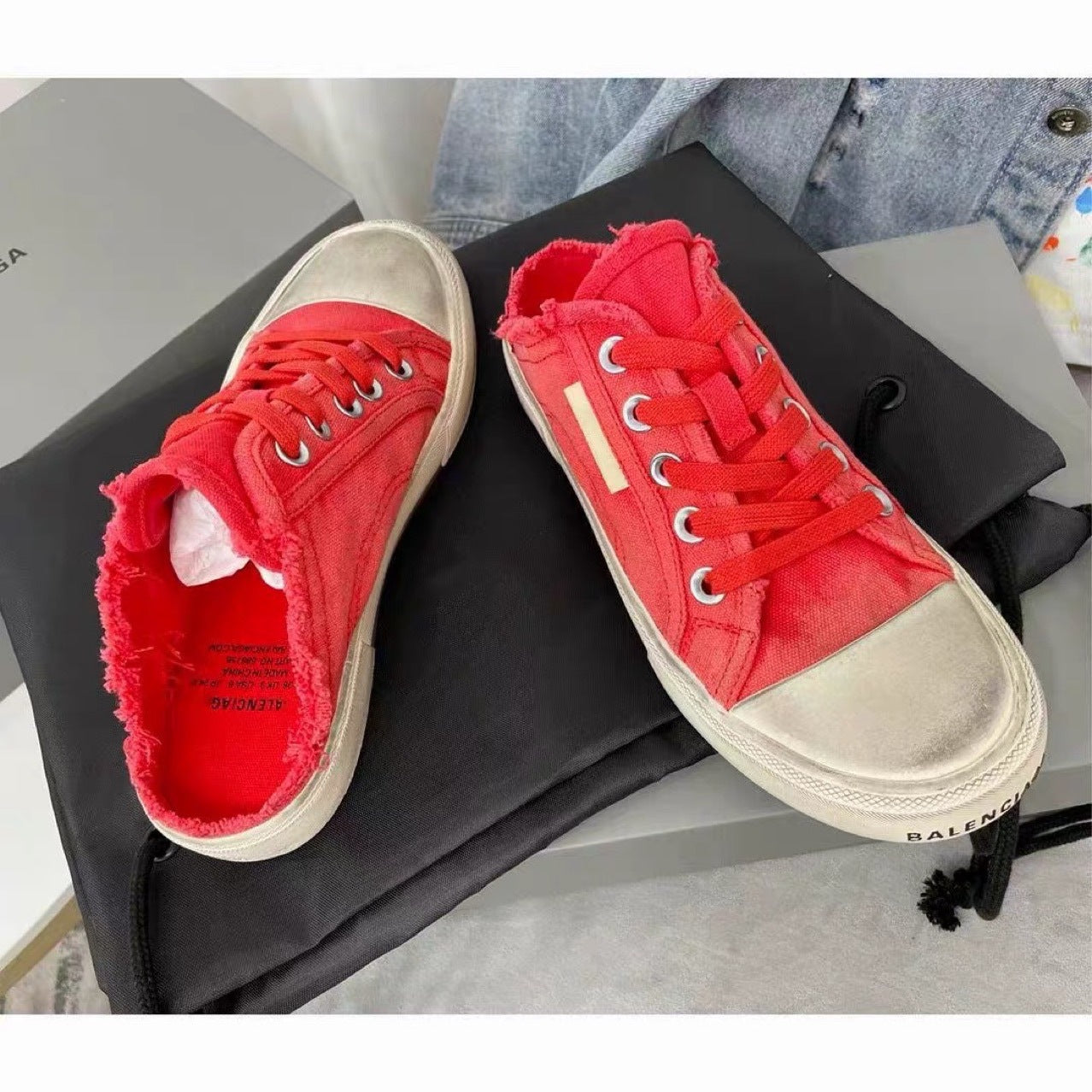 xakxx Paris Distressed Retro Canvas Shoes Men's and Women's Same Lace-up Sneakers Semi-Toe Box Slippers Small Dirty Pumps