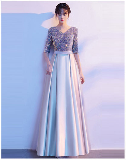 2025 New cantata costume female popular new sequined adult choir host red song recitation evening dress
