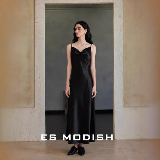 2025 ES MODISH Spring New Product Muse Preferred Suspender Skirt  Texture High Waist Inner Suspender Dress