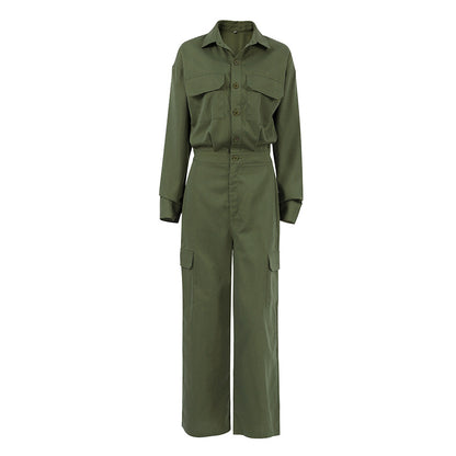 XAKXX 20252025n tooling Fengshan long-sleeved trousers jumpsuit popular 2025 autumn and winter fashion new New wholesale women's clothing