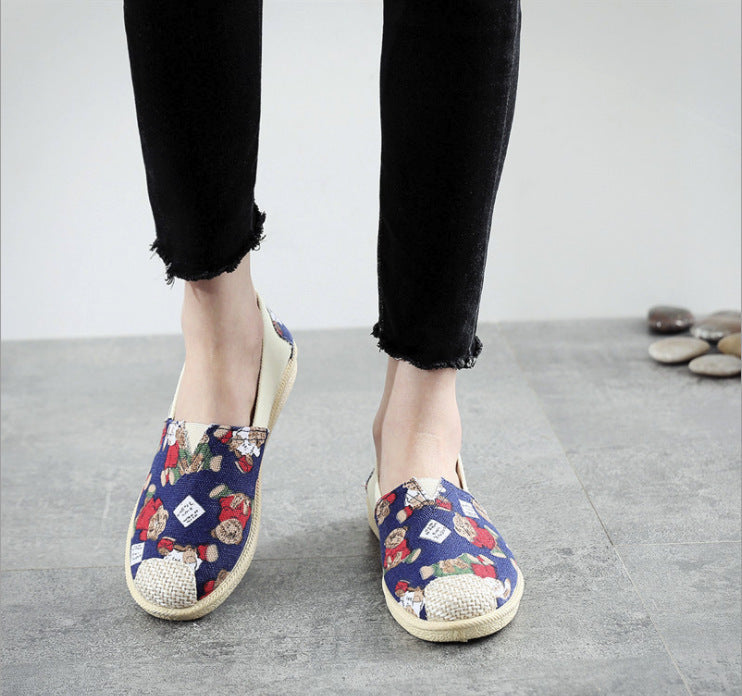 xakxx Foreign Trade Wholesale New Women's Shoes Fashion Ladies Low-Top Breathable Soft Bottom Fisherman Shoes Casual Versatile Breathable Cloth Shoes Women
