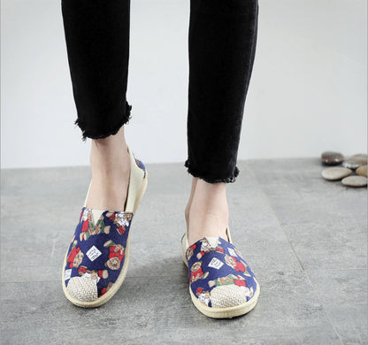 xakxx Foreign Trade Wholesale New Women's Shoes Fashion Ladies Low-Top Breathable Soft Bottom Fisherman Shoes Casual Versatile Breathable Cloth Shoes Women