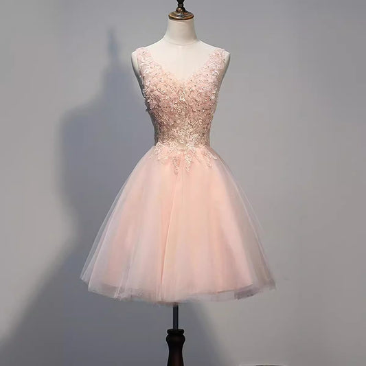 2025 Short evening dress popular new v-neck celebrity party birthday party fairy, small dress factory supply